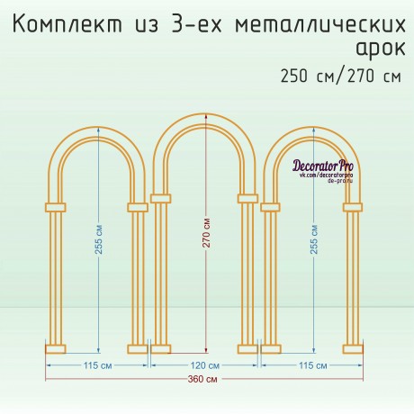 Комплект из 3-х металлических каркасов №45